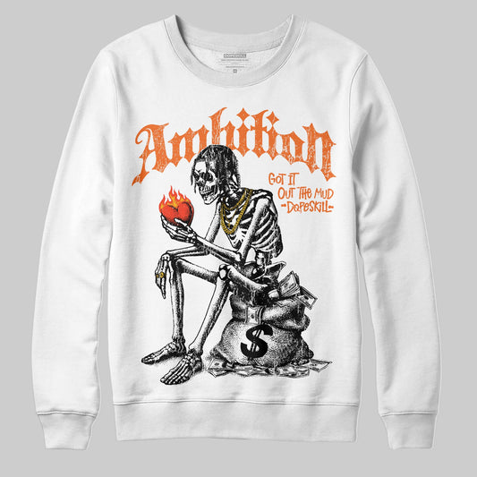 Orange, Black and White Sneakers DopeSkill Sweatshirt Ambition Graphic Streetwear - White