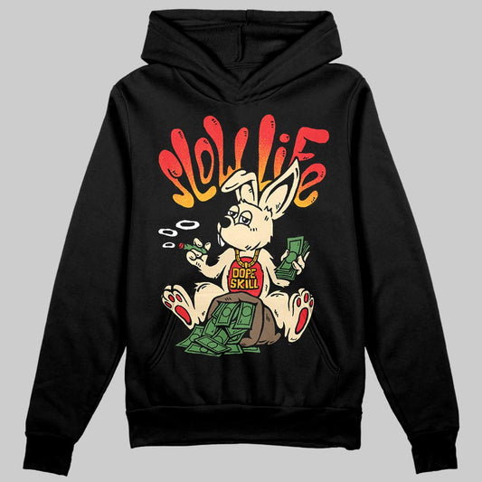 Red Sneakers DopeSkill Hoodie Sweatshirt Slow Life Graphic Streetwear - Black