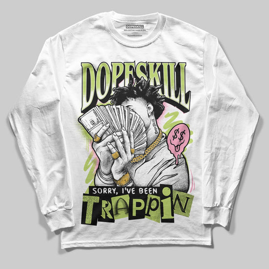 Chase B x Travis Scott x Jordan Jumpman Jack DopeSkill Long Sleeve T-Shirt Sorry I've Been Trappin Graphic Streetwear - White