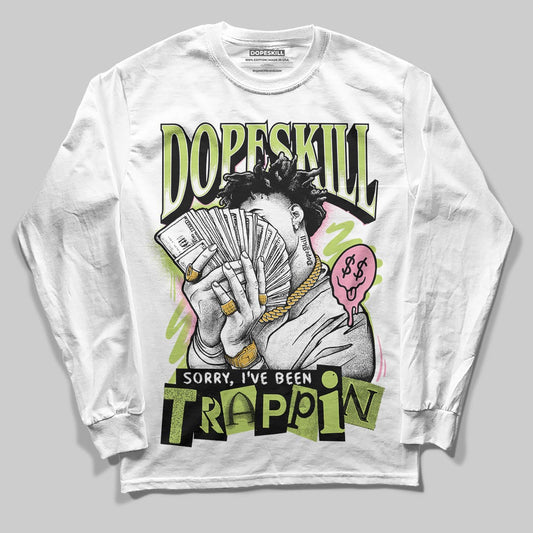 Chase B x Travis Scott x Jordan Jumpman Jack DopeSkill Long Sleeve T-Shirt Sorry I've Been Trappin Graphic Streetwear - White