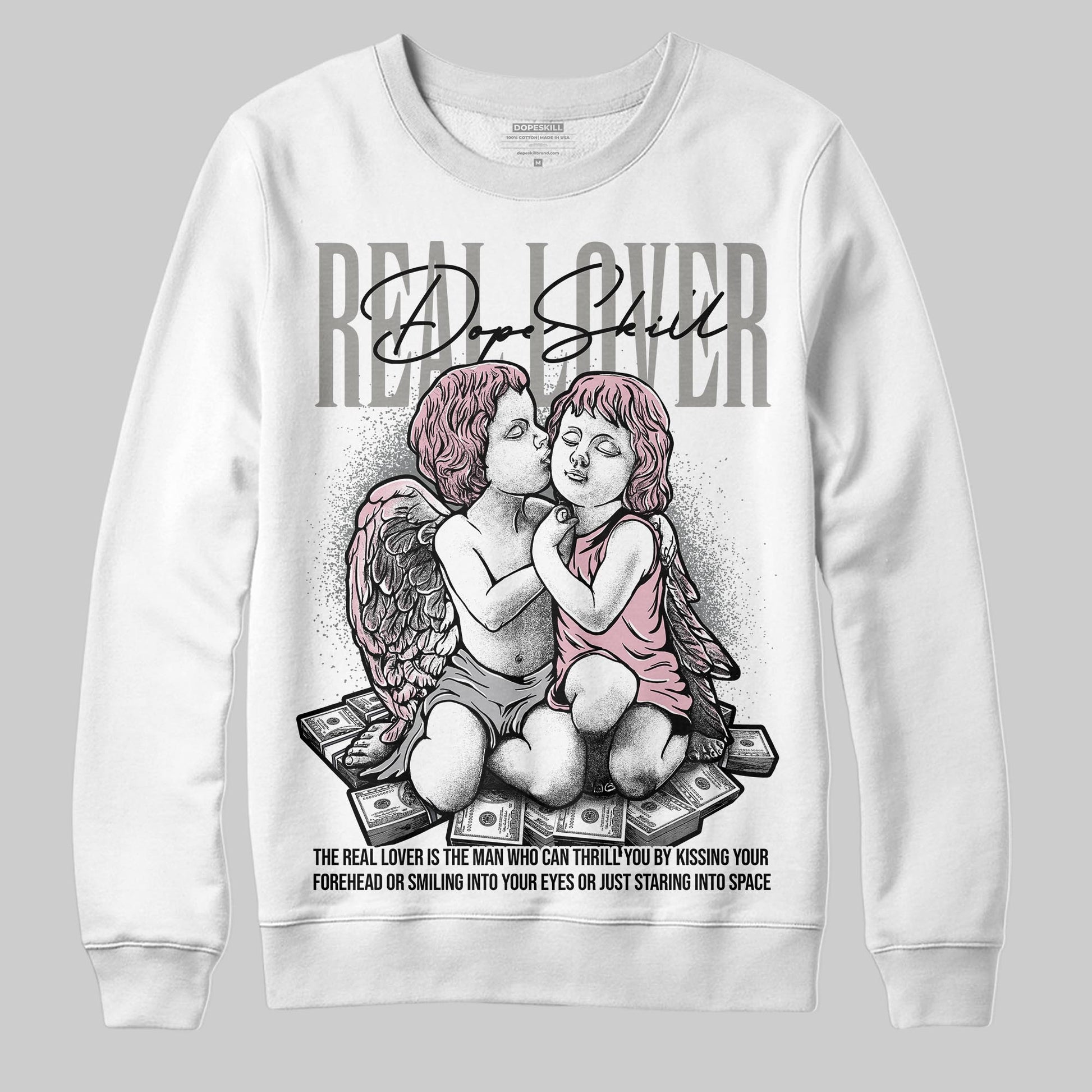 Air Max 95 OG “Pink Foam” DopeSkill Sweatshirt Real Lover Graphic Streetwear - White
