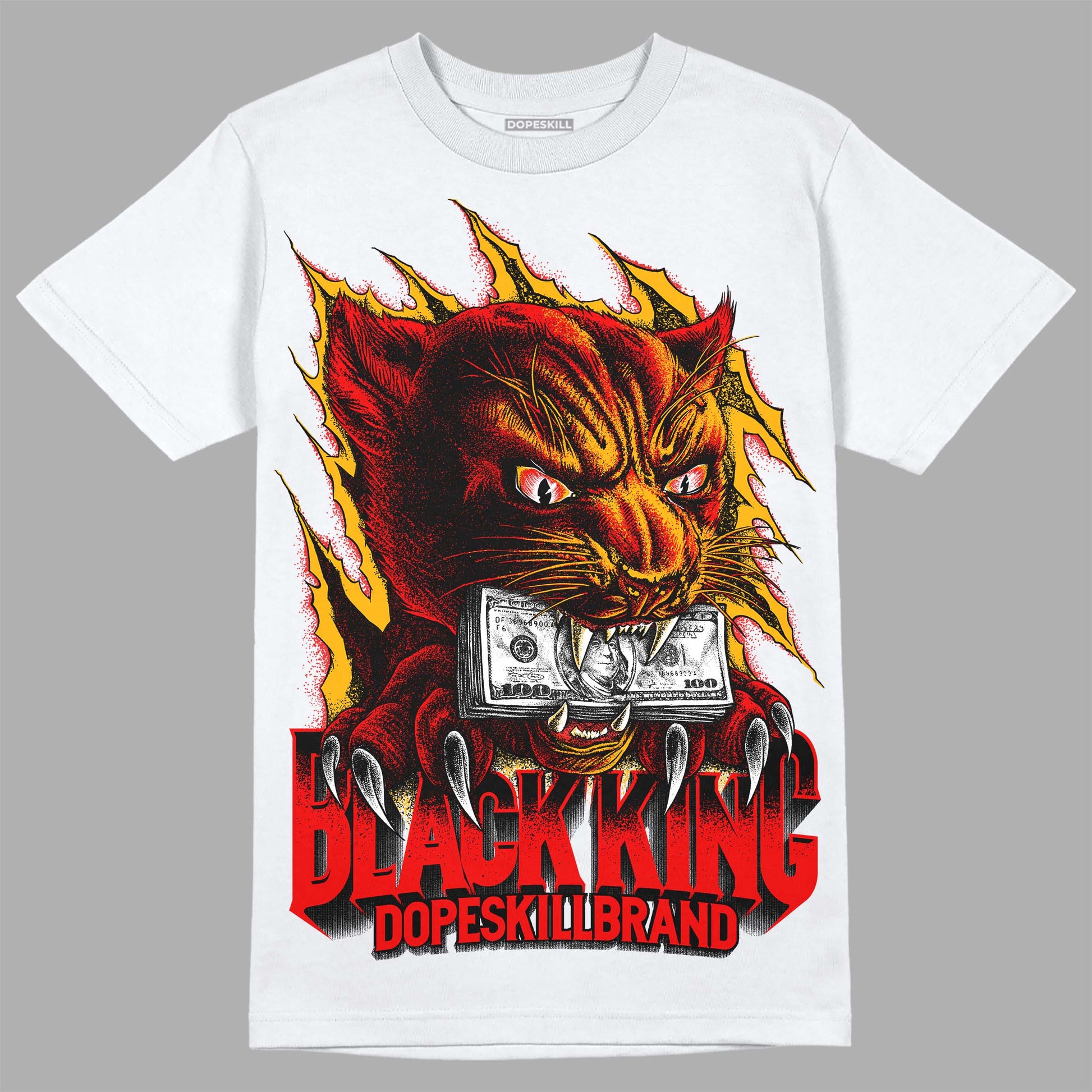 Red Sneakers DopeSkill T-Shirt Black King Graphic Streetwear - White