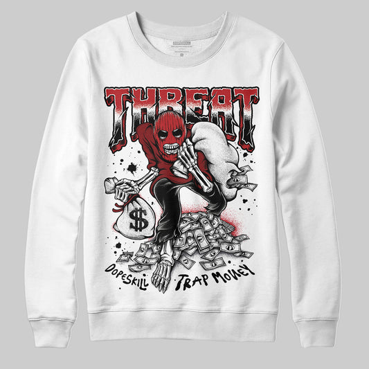 Jordan 12 Retro Flu Game (2025) DopeSkill Sweatshirt Threat Graphic Streetwear - White