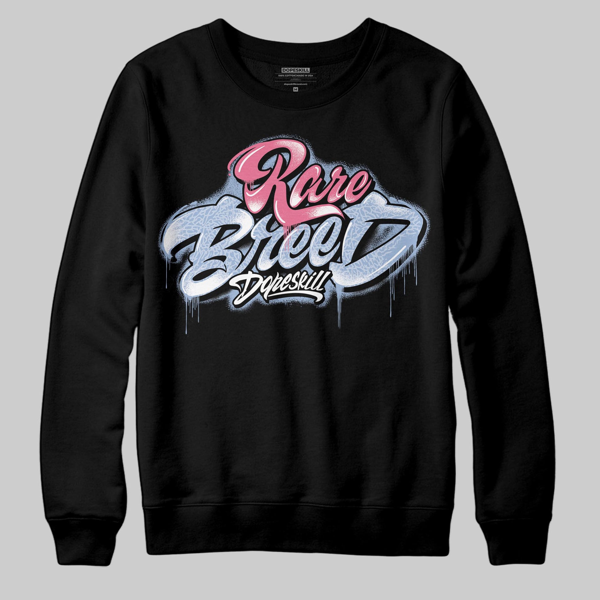 Jordan 3 GS “Cobalt Bliss” DopeSkill Sweatshirt Rare Breed Type Graphic Streetwear - Black