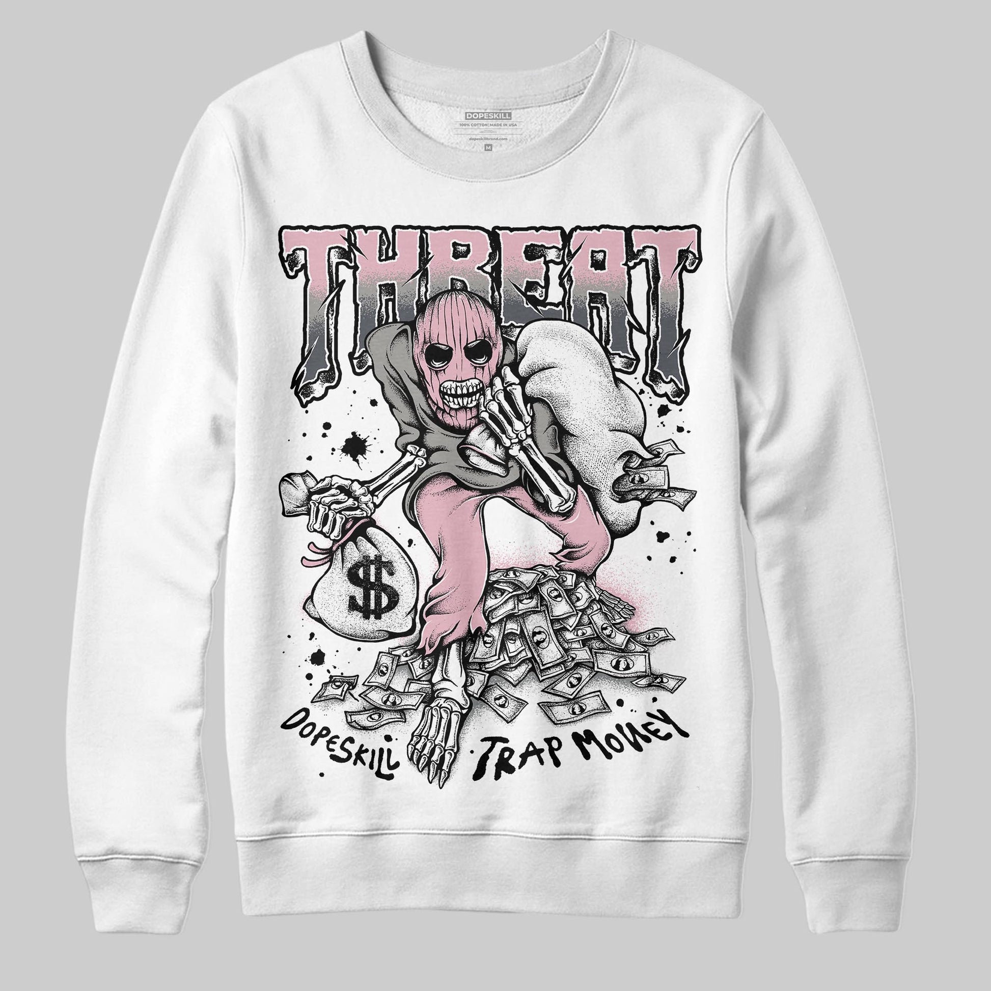Air Max 95 OG “Pink Foam” DopeSkill Sweatshirt Threat Graphic Streetwear - White