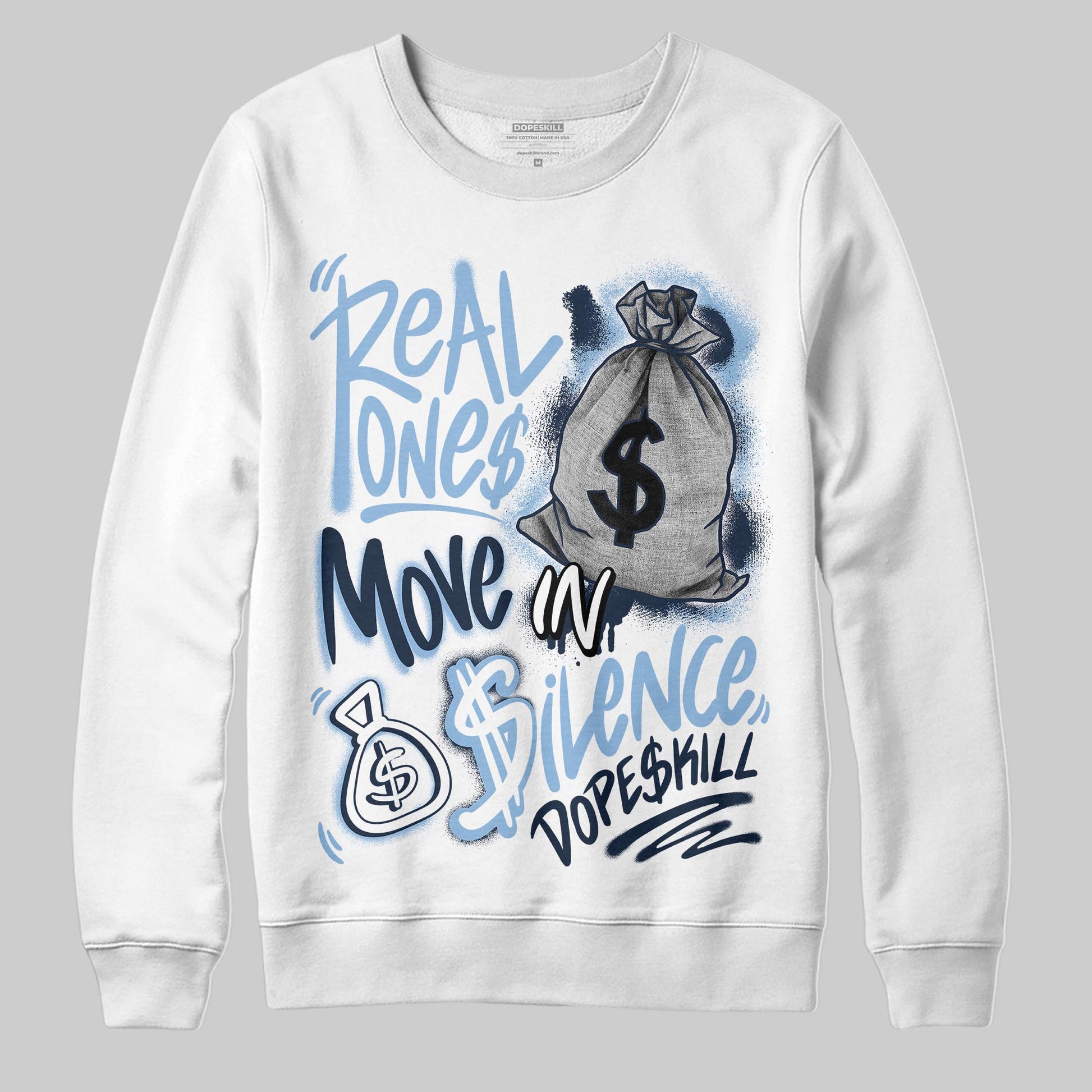 Asics Gel-Cumulus 16 Wash/Independence Blue DopeSkill Sweatshirt Real Ones Move In Silence Graphic Streetwear - White
