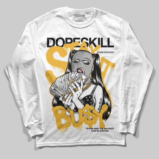 Jordan 5 'Tokyo' DopeSkill Long Sleeve T-Shirt Stay It Busy Graphic Streetwear - White