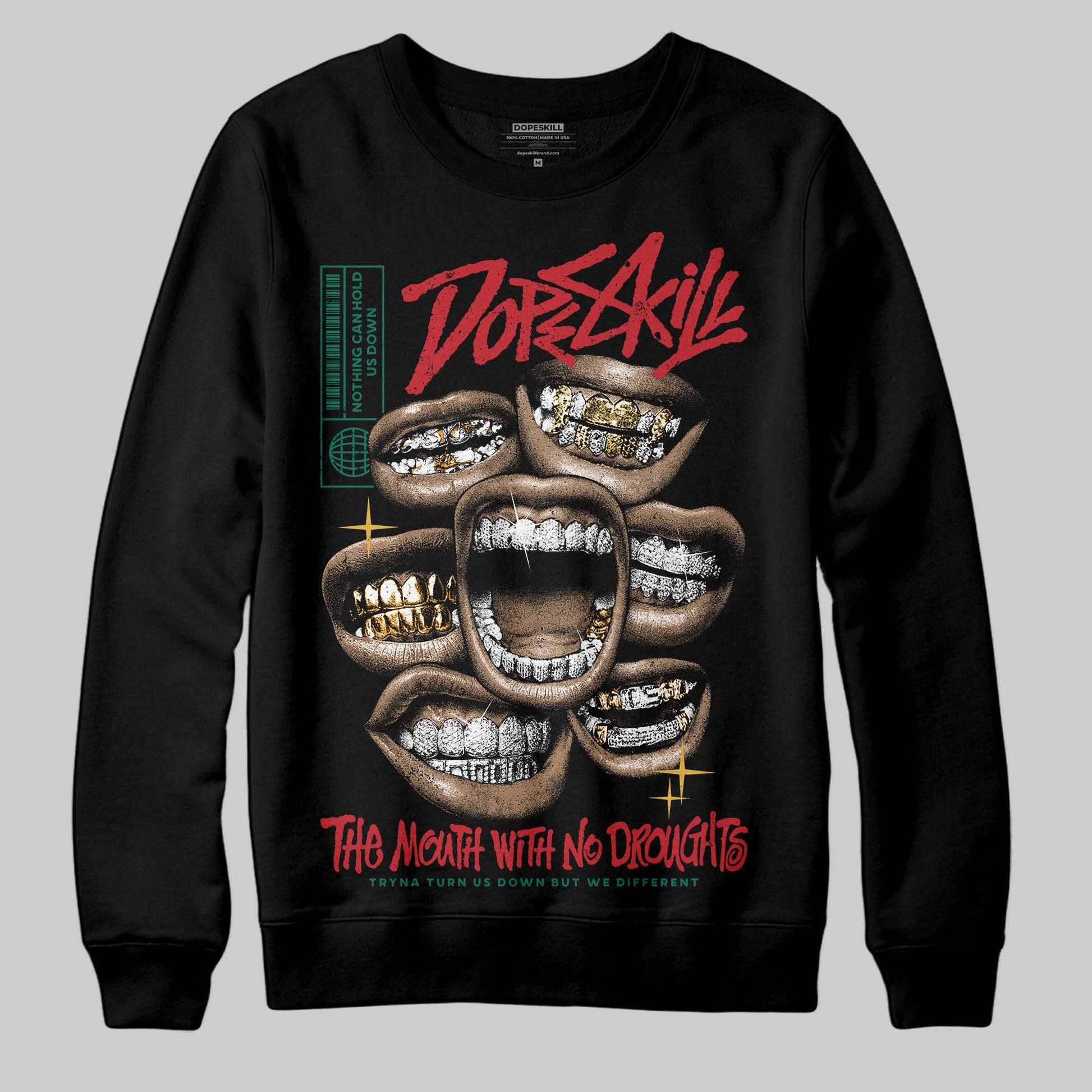 Jordan 3 Mexico 'El Vuelo' DopeSkill Sweatshirt The Mouth With No Droughts Graphic Streetwear - Black