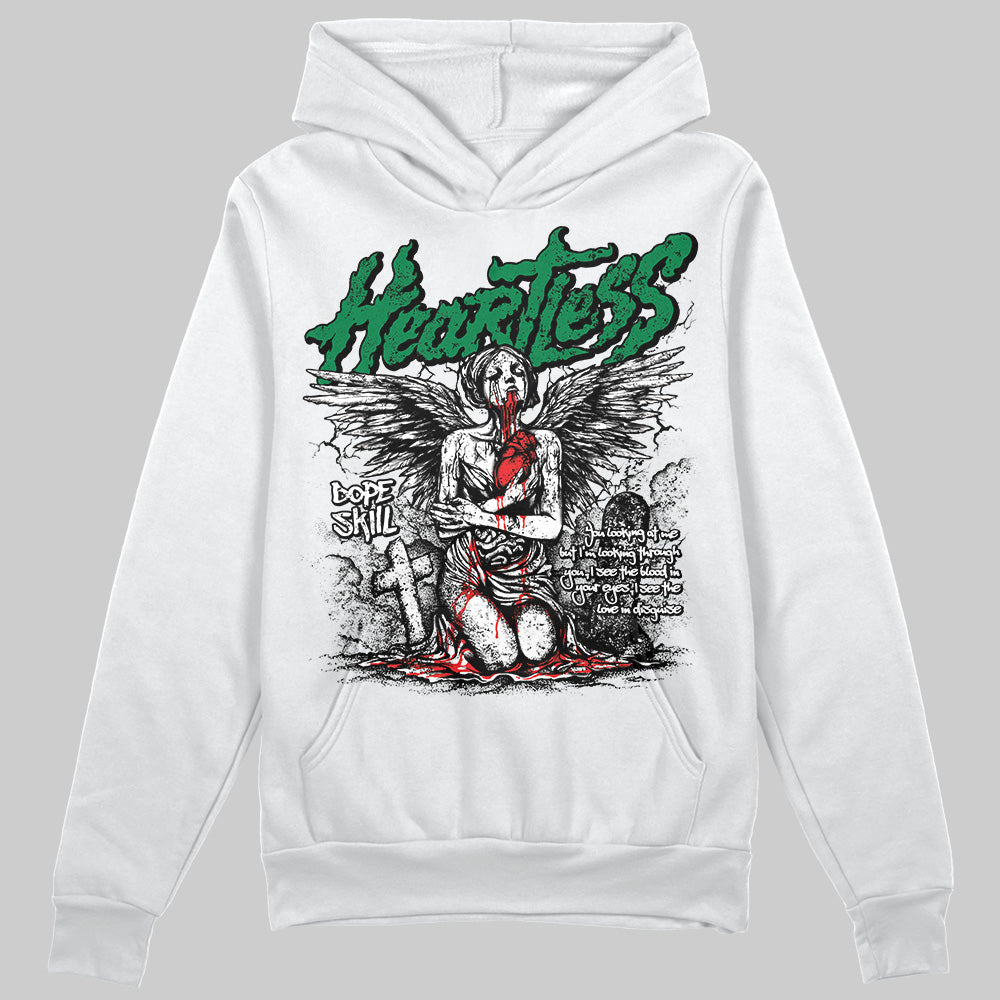 Jordan 5 “Lucky Green” DopeSkill Hoodie Sweatshirt Heartless Graphic Streetwear - White