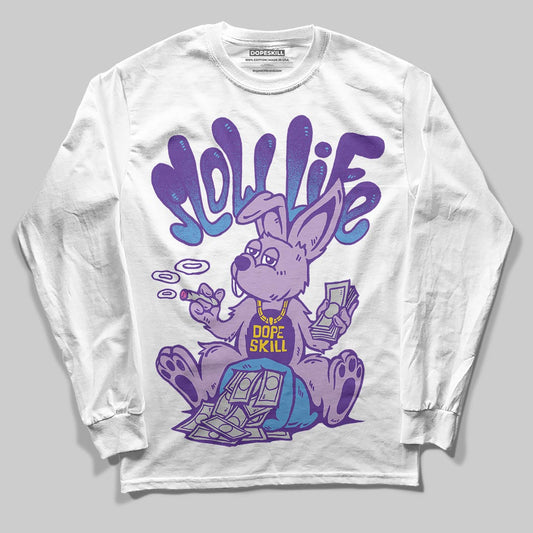 PURPLE Sneakers DopeSkill Long Sleeve T-Shirt Slow Life Graphic Streetwear  - White