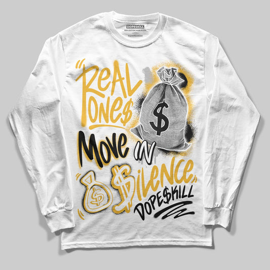 Jordan 5 'Tokyo' DopeSkill Long Sleeve T-Shirt Real Ones Move In Silence Graphic Streetwear - White