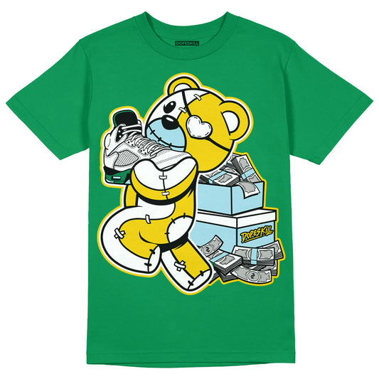 Jordan 5 “Lucky Green” DopeSkill Green T-shirt Bear Steals Sneaker Graphic Streetwear