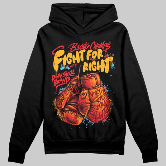 Red Sneakers DopeSkill Hoodie Sweatshirt Fight For Right Graphic Streetwear - Black