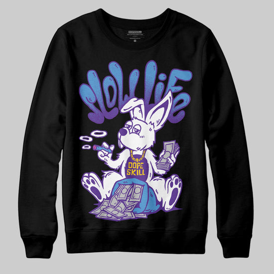 PURPLE Sneakers DopeSkill Sweatshirt Slow Life Graphic Streetwear - black