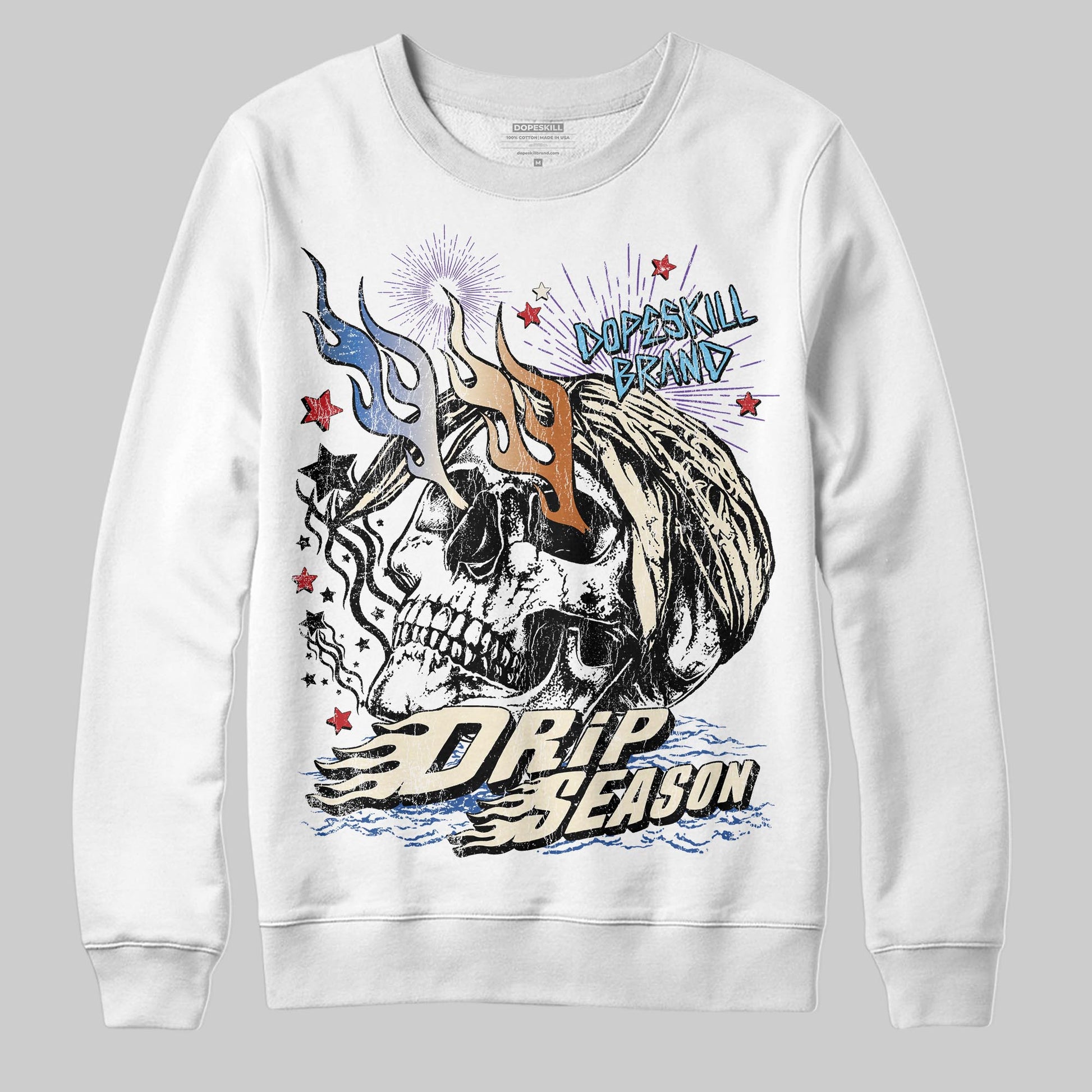 Jordan 17 Retro Low SP Infinite Archives DopeSkill Sweatshirt Drip Season Graphic Streetwear - White