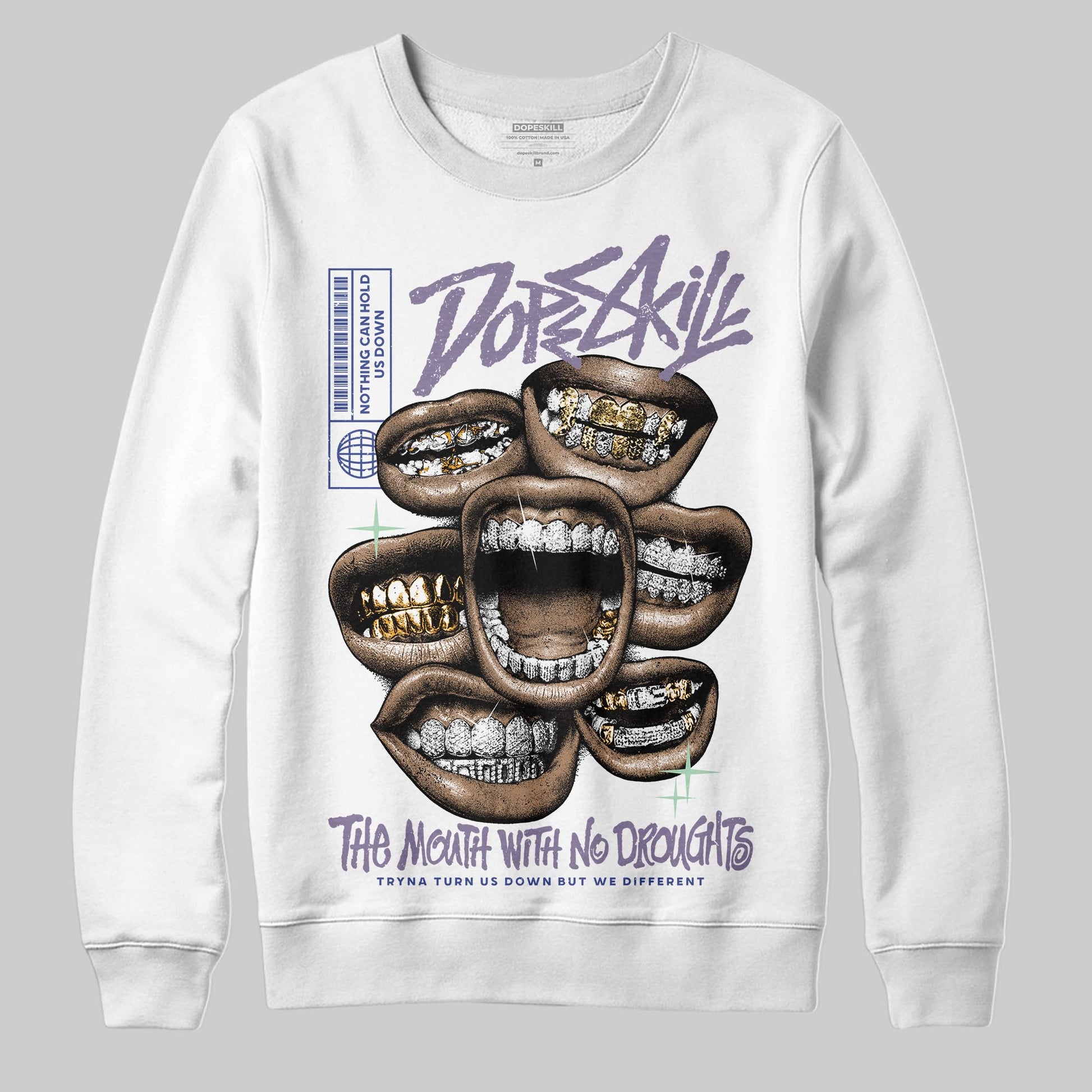 Jordan 1 Retro Low OG Zion Williamson Voodoo Alternate DopeSkill Sweatshirt The Mouth With No Droughts Graphic Streetwear - White