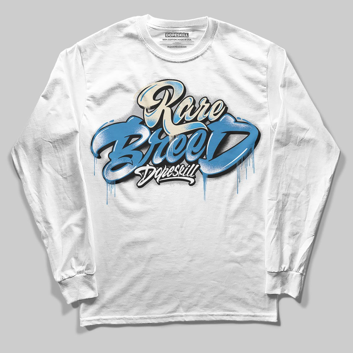 Jordan 3 Retro OG Rare Air DopeSkill Long Sleeve T-Shirt Rare Breed Type Graphic Streetwear - White