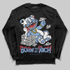Jordan 4 WMNS 'Forget Me Not' DopeSkill Long Sleeve T-Shirt Born To Be Rich Graphic Streetwear - Black