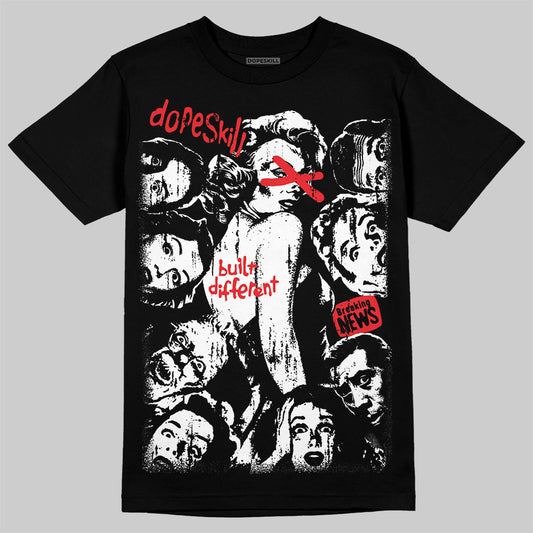 Black and White Sneakers DopeSkill T-Shirt Built Different Graphic Streetwear - Black