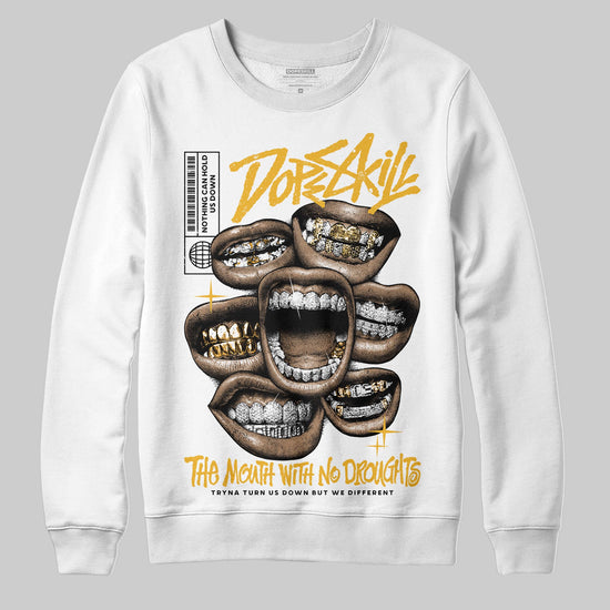 Jordan 5 'Tokyo' DopeSkill Sweatshirt The Mouth With No Droughts Graphic Streetwear - White
