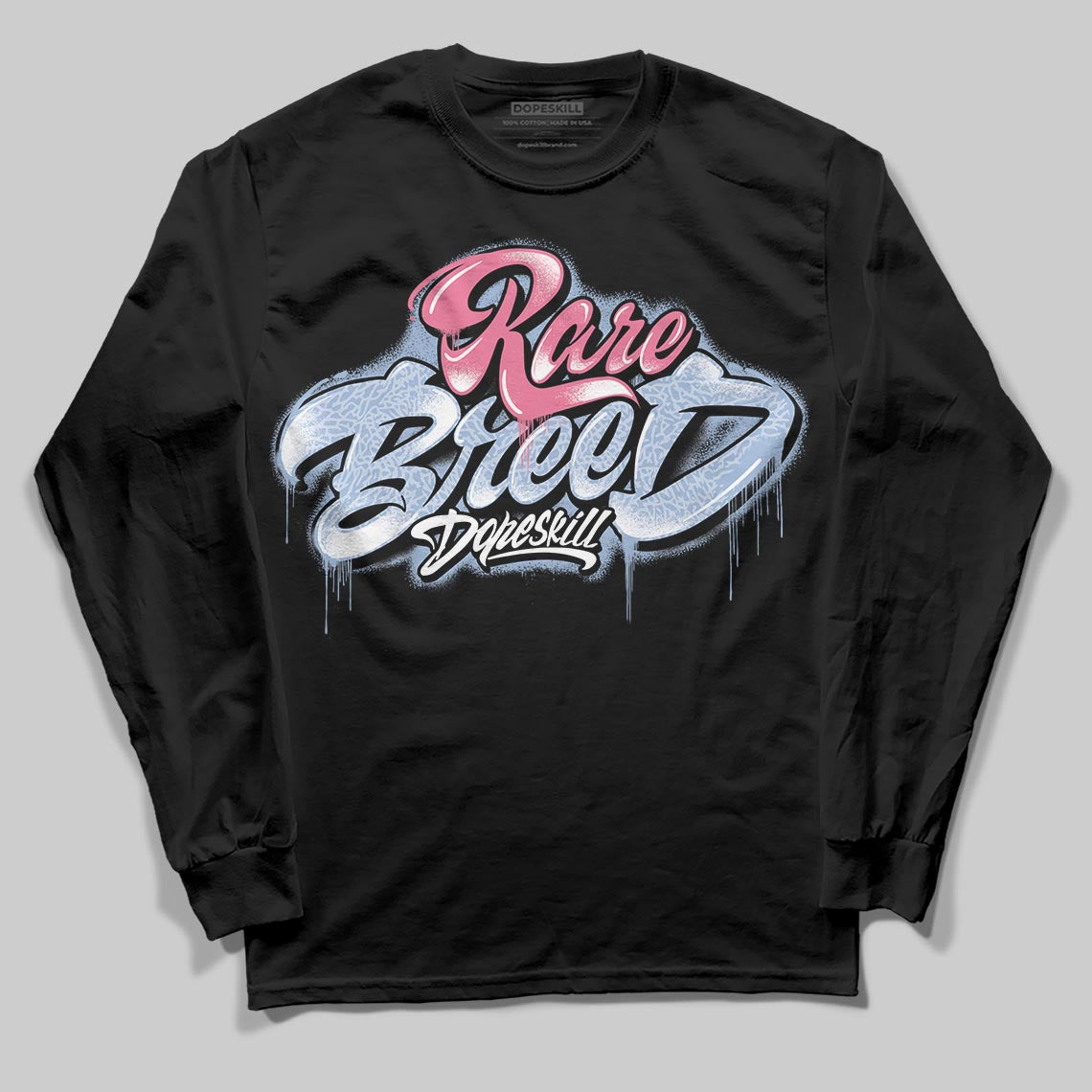 Jordan 3 GS “Cobalt Bliss” DopeSkill Long Sleeve T-Shirt Rare Breed Type Graphic Streetwear - Black