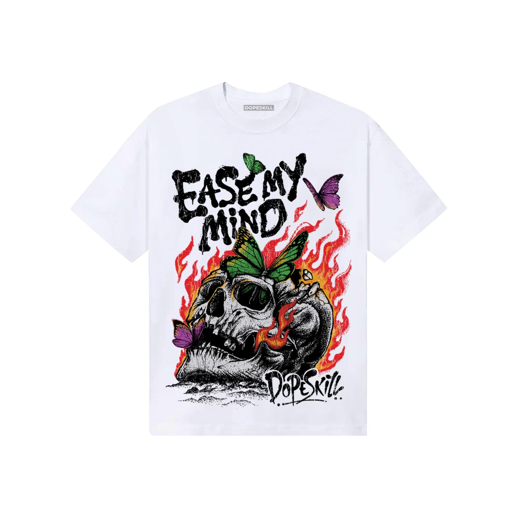 Black and White Sneakers DopeSkill T-Shirt Ease My Mind Graphic Streetwear - White
