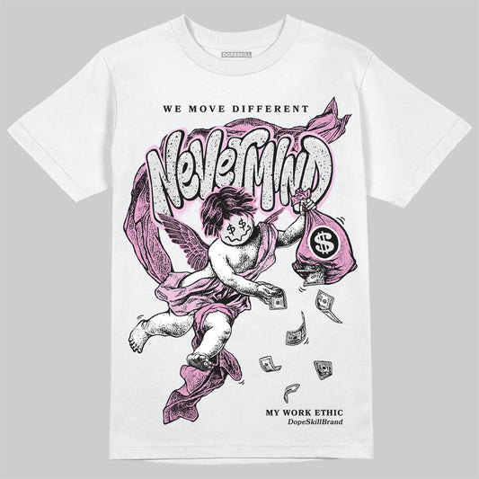 Jordan 4 WMNS “Orchid” DopeSkill T-Shirt Nevermind Graphic Streetwear - White