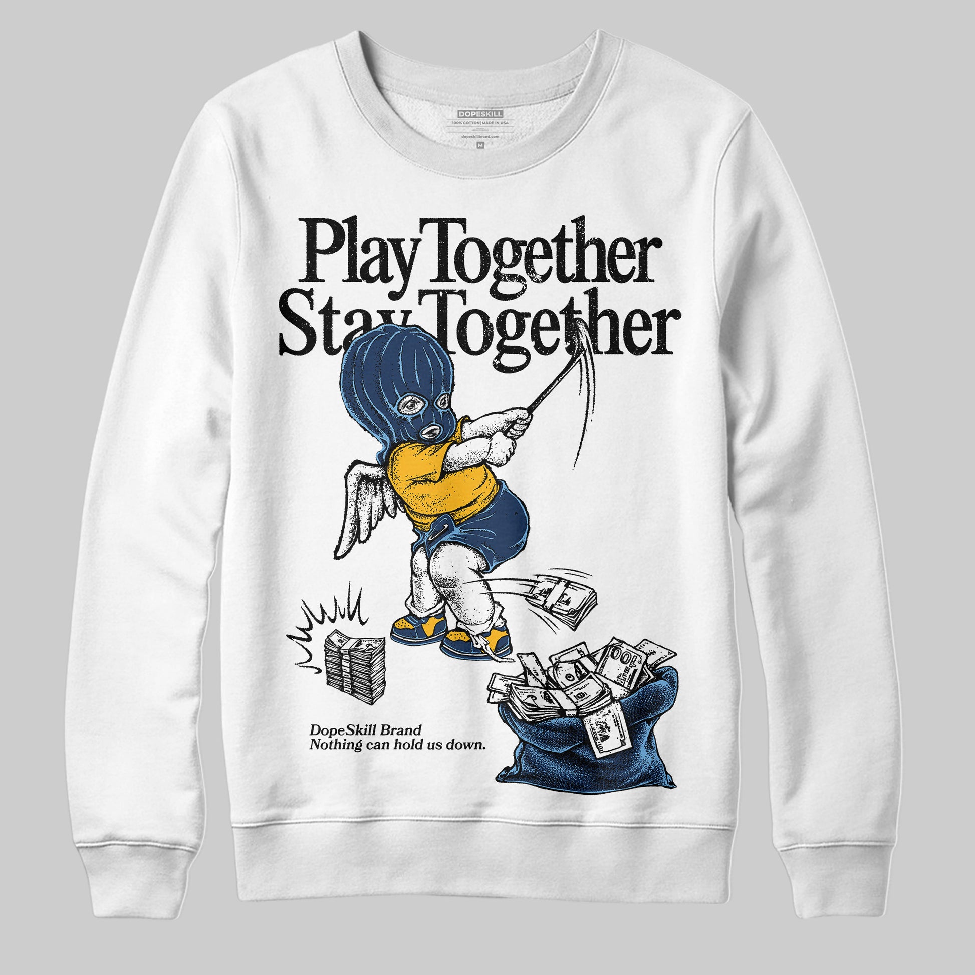 Jordan 4 Retro ‘Dunk From Above’ DopeSkill Sweatshirt Play together, Stay together Graphic Streetwear - White