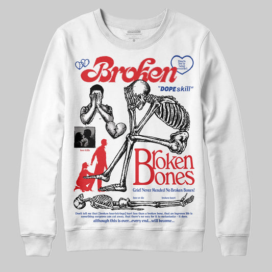 Jordan 3 “Seoul 2.0” DopeSkill Sweatshirt Broken Bones Graphic Streetwear - White