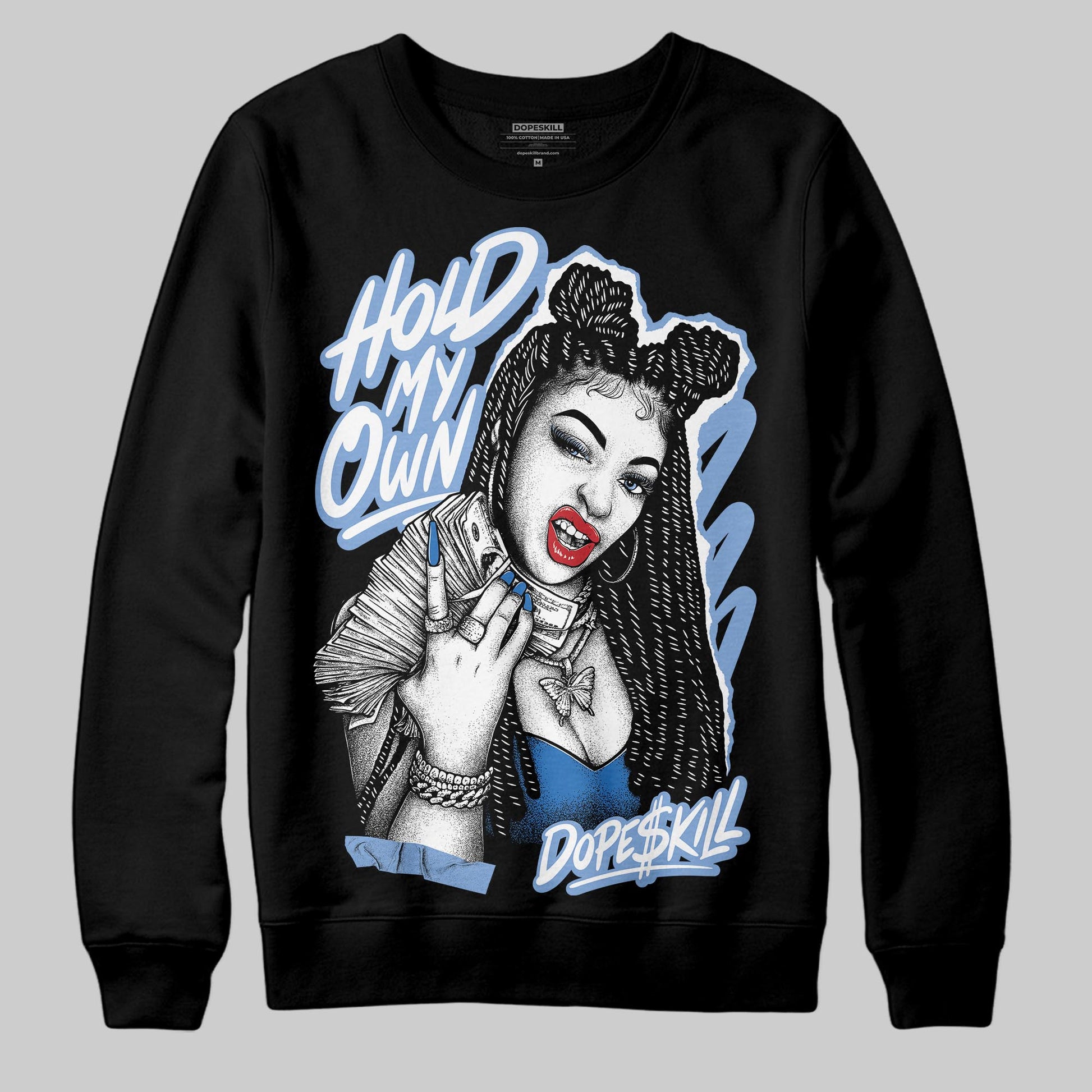 Jordan 4 WMNS 'Forget Me Not' DopeSkill Sweatshirt New H.M.O Graphic Streetwear - Black