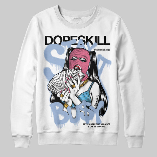 Jordan 3 GS “Denim/Pink Glow” DopeSkill Sweatshirt Stay It Busy Graphic Streetwear - White