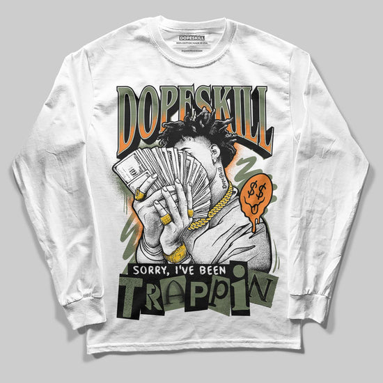 Jordan 4 Retro OG SP Undefeated (2025) DopeSkill Long Sleeve T-Shirt Sorry I've Been Trappin Graphic Streetwear - White