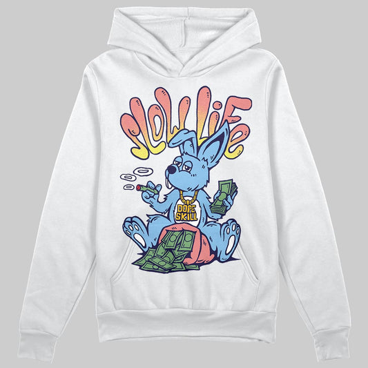 University Blue Sneakers DopeSkill Hoodie Sweatshirt Slow Life Graphic Streetwear - White