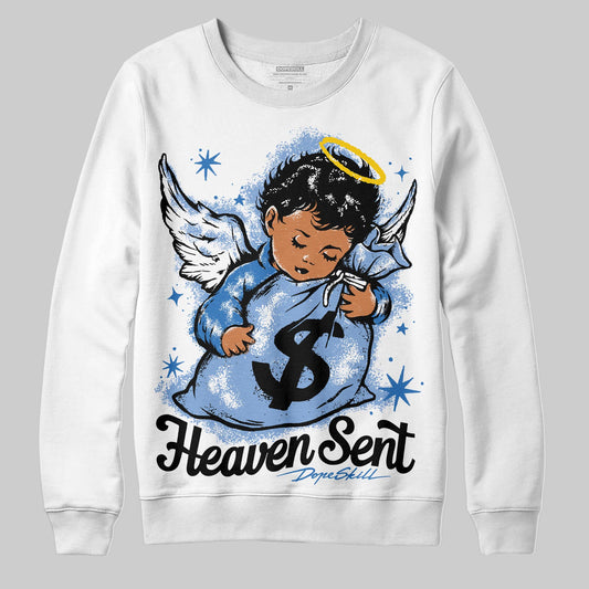 Jordan 4 WMNS 'Forget Me Not' DopeSkill Sweatshirt Heaven Sent Graphic Streetwear - White