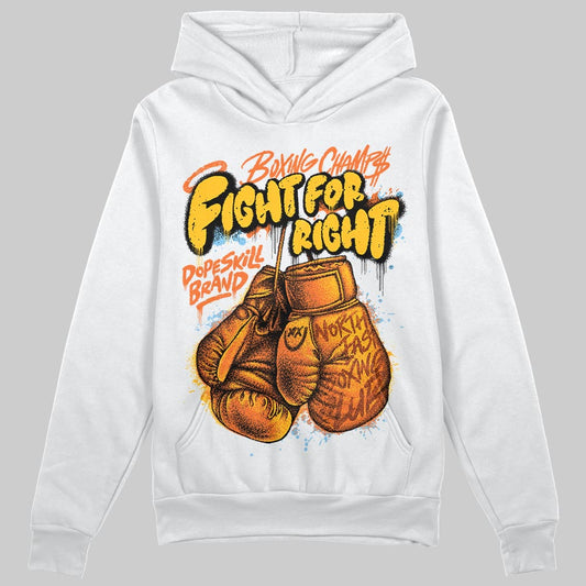 Orange, Black and White Sneakers DopeSkill Hoodie Sweatshirt Fight For Right Graphic Streetwear - White