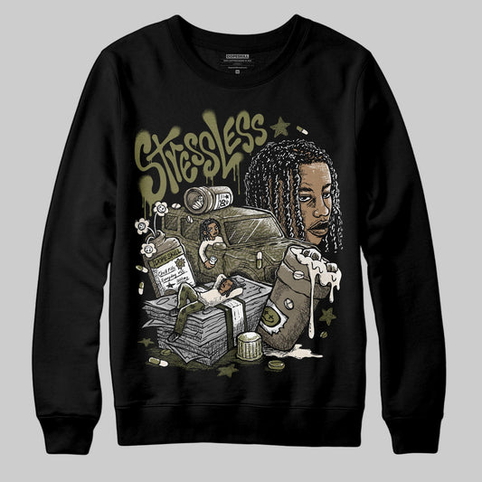 Jordan 3 “Medium Olive” aka “Family Affair” DopeSkill Sweatshirt Stressless Graphic Streetwear - Black