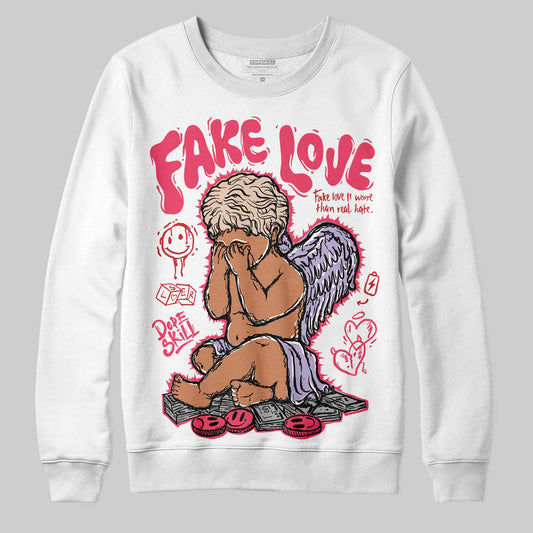 Jordan 5 Low “Peanut Butter Jelly” DopeSkill Sweatshirt False Love Graphic Streetwear - White