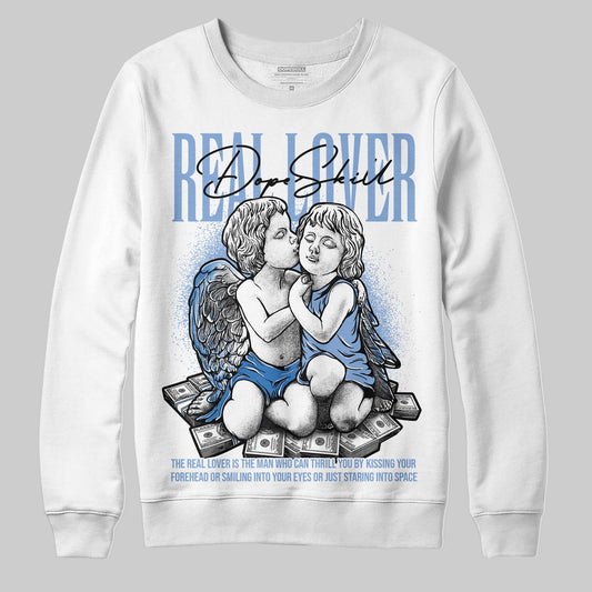 Jordan 4 WMNS 'Forget Me Not' DopeSkill Sweatshirt Real Lover Graphic Streetwear - White