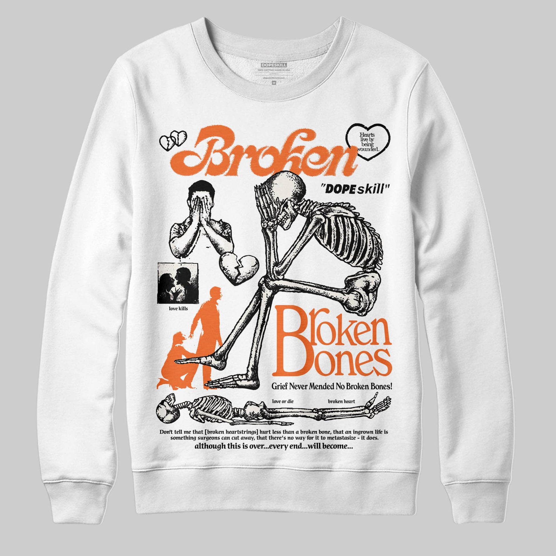 Jordan 1 Retro High OG Shattered Backboard (2025) DopeSkill Sweatshirt Broken Bones Graphic Streetwear - White