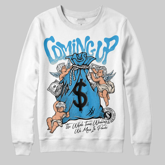 Jordan 1 High OG “UNC” Reimagined DopeSkill Sweatshirt Money Bag Coming Up Graphic Streetwear - White