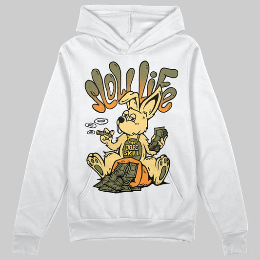 Olive Sneakers DopeSkill Hoodie Sweatshirt Slow Life Graphic Streetwear - White