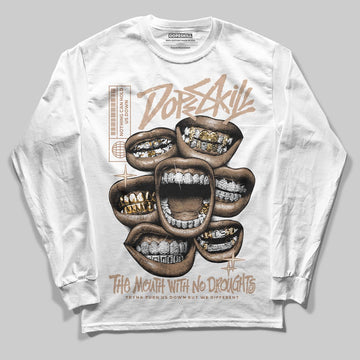 Jordan 4 Retro Cozy Girl DopeSkill Long Sleeve T-Shirt The Mouth With No Droughts Graphic Streetwear - White