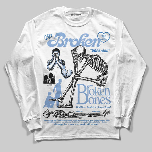Jordan 4 WMNS 'Forget Me Not' DopeSkill Long Sleeve T-Shirt Broken Bones Graphic Streetwear - White