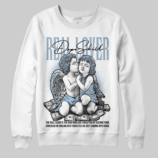 Jordan 40 “Blue Suede” DopeSkill Sweatshirt Real Lover Graphic Streetwear - White