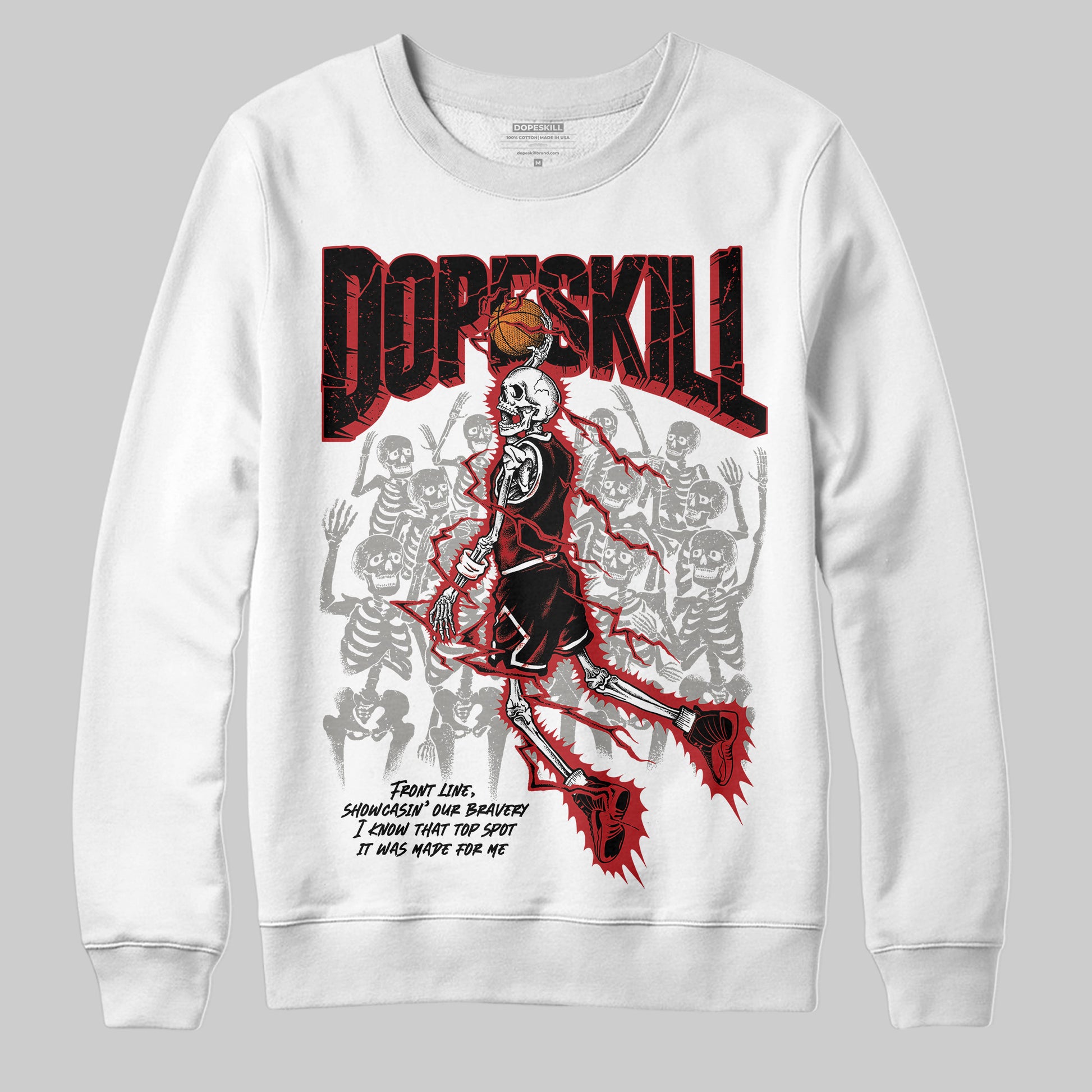 Jordan 12 Retro Flu Game (2025) DopeSkill Sweatshirt Thunder Dunk Graphic Streetwear - White