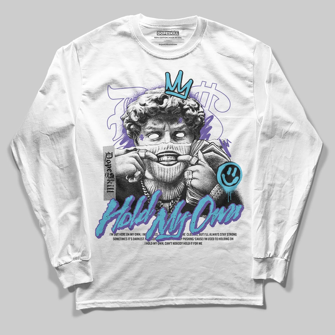 Jordan 8 Retro 'Aqua' 2025 DopeSkill Long Sleeve T-Shirt In My Way Graphic Streetwear - White