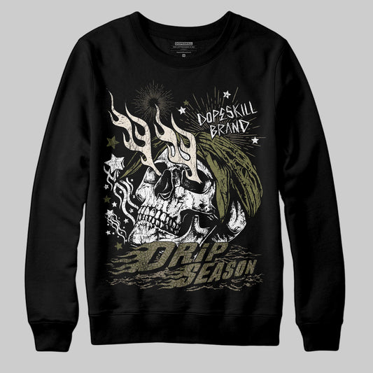 Jordan 3 “Medium Olive” aka “Family Affair” DopeSkill Sweatshirt Drip Season Graphic Streetwear - Black