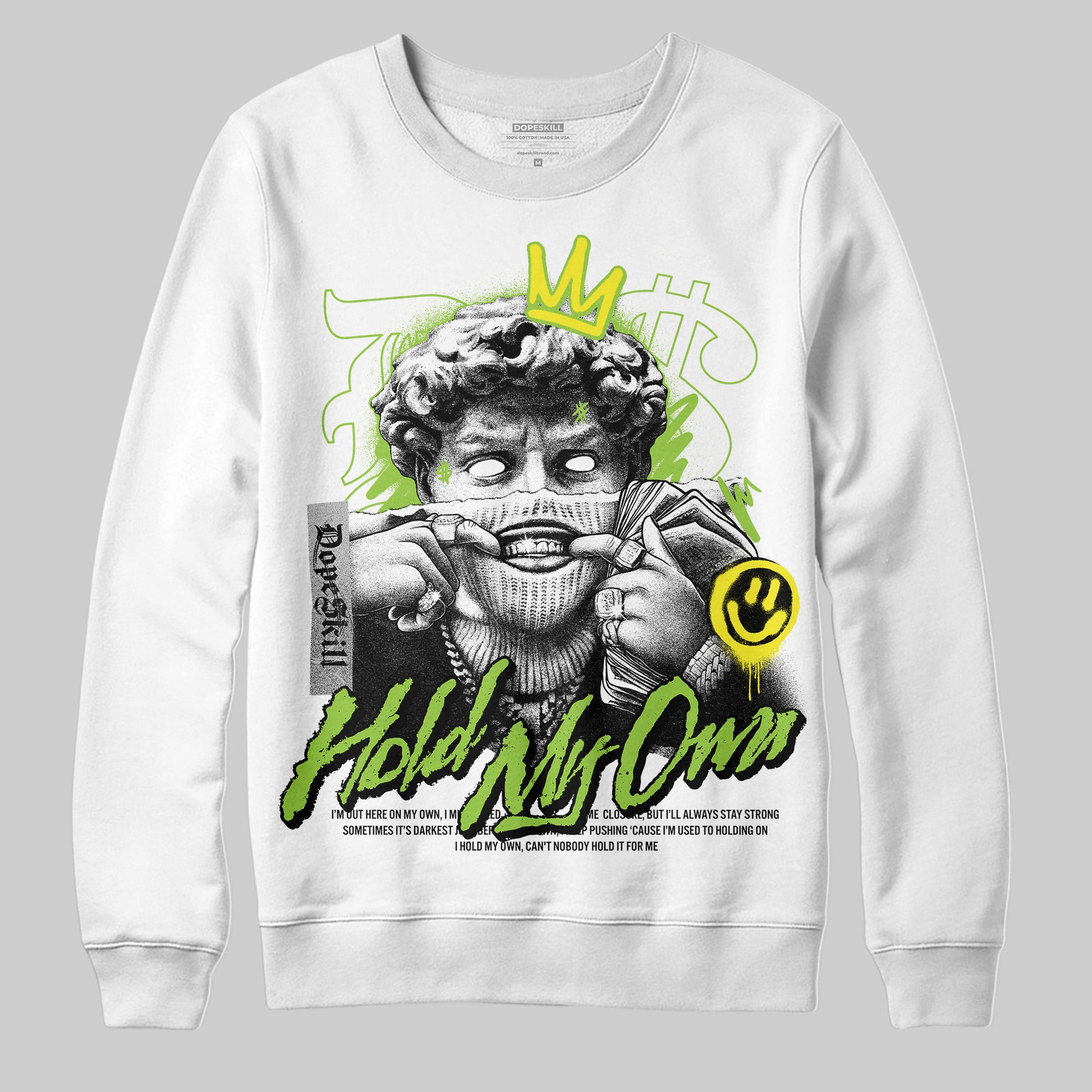 Neon Green Sneakers DopeSkill Sweatshirt In My Way Graphic Streetwear - WHite