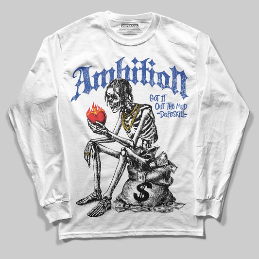 Royal Blue Sneakers DopeSkill Long Sleeve T-Shirt Ambition Graphic Streetwear - White