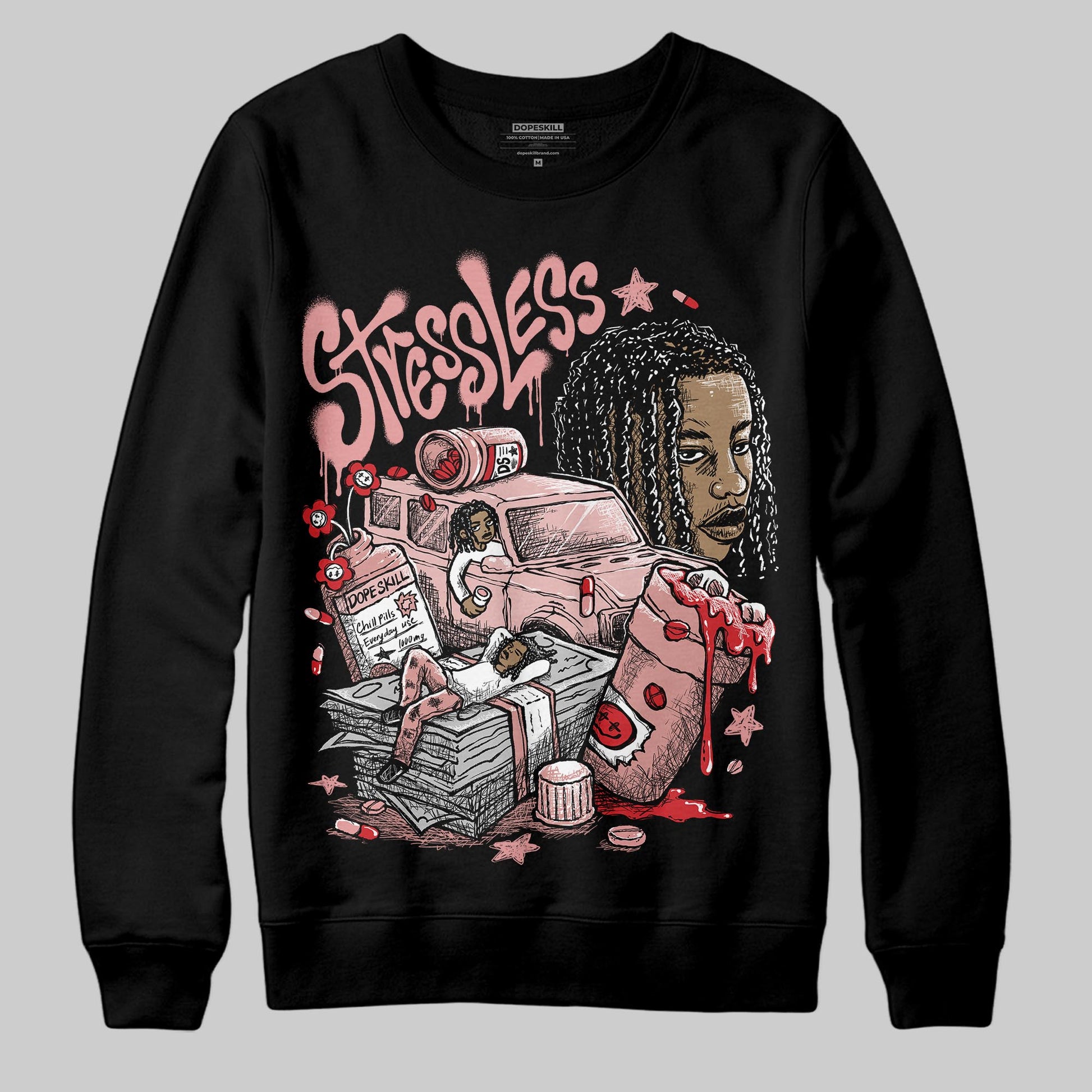 Jordan 40 “Dusty Rose” DopeSkill Sweatshirt Stressless Graphic Streetwear - Black